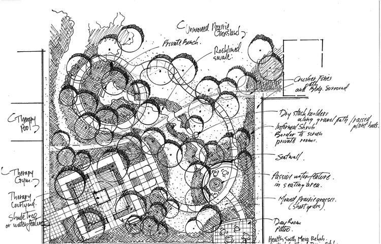 Sketch of Landscape Design for Therapy Garden in Arizona